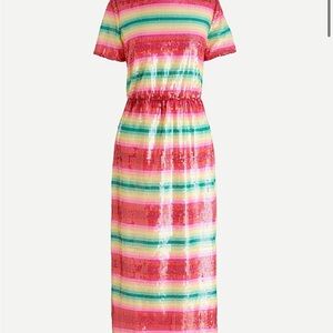 J. Crew Multicolor Sequin Midi Dress